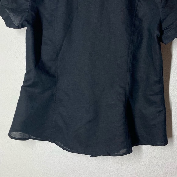 Ann Taylor linen blouse ruffle button down blouse size 14 NWT - Picture 8 of 10